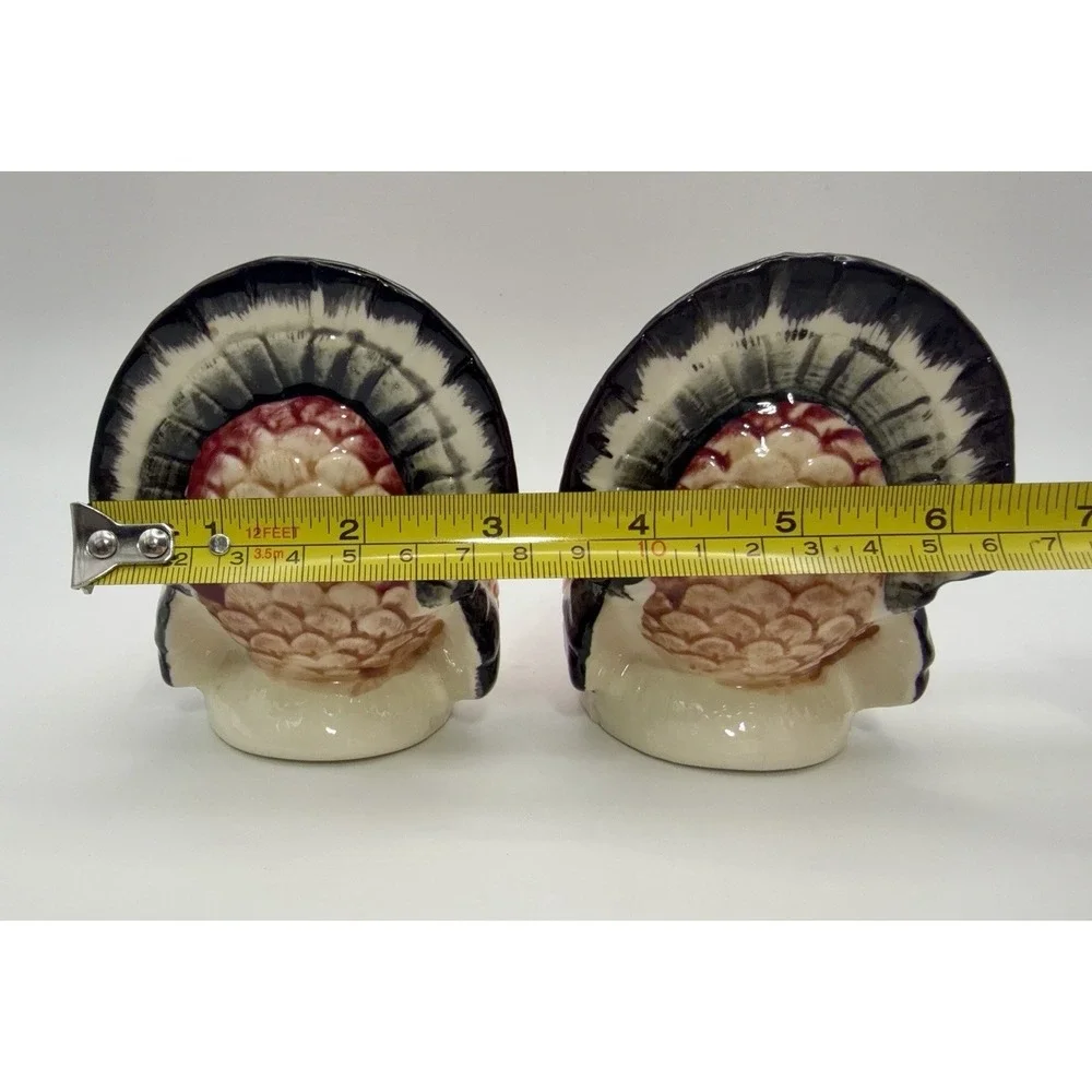 Vintage Turkey Toms Salt & Pepper Shakers Japan Thanksgiving Decor Ceramic Set